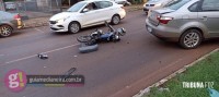 Motociclista fica ferido em acidente na Av. Brasília, no Bairro Condá em Medianeira