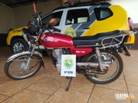 Motocicleta com placa adulterada é apreendida pela PM de São Miguel do Iguaçu