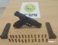 CHOQUE apreende pistola 9mm e prende dois suspeitos no Bairro Três Lagoas