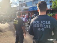 Policia Federal e órgãos municipais realizam operação de fiscalização de motos nas imediações da aduana da Ponte da Amizade