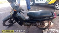 PM localiza motocicleta com alerta de furto ativo desde 2010 em frente à Delegacia de Santa Helena