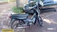 PM localiza motocicleta com alerta de furto ativo desde 2010 em frente à Delegacia de Santa Helena