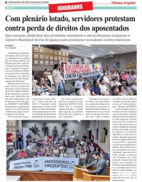 Com plenário lotado, servidores protestam contra perda de direitos dos aposentados