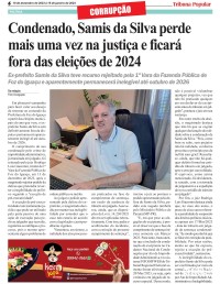 Condenado, Samis da Silva perde mais uma vez na justiça e poderá ficar fora das eleições de 2024