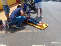 Passageira de moto é socorrida pelo Siate após queda de moto na Vila Portes