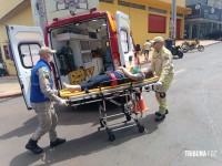 Passageira de moto é socorrida pelo Siate após queda de moto na Vila Portes