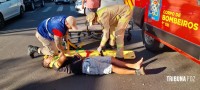 Motociclista é socorrido pelo Siate após colisão no Boicy