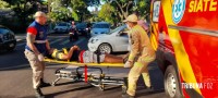 Motociclista é socorrido pelo Siate após colisão no Boicy