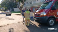 Motociclista é socorrido pelo Siate após colisão no Bairro Jardim América 