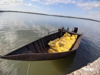 Policia Federal e Policia Civil apreendem embarcação com 1200 Kg. de maconha no Lago de Itaipu