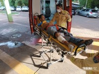 Siate socorre motociclista após colisão entre duas motos na Ponte da Amizade