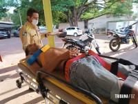 Siate socorre motociclista após colisão entre duas motos na Ponte da Amizade