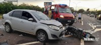 Motociclista fica gravemente ferido após colisão na Av. das Cataratas