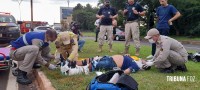 Motociclista fica gravemente ferido após colisão na Av. das Cataratas