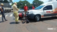 Motociclista é socorrido pelo Siate após colisão na Av. Paraná