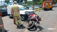 Motociclista é socorrido pelo Siate após colisão na Av. Paraná