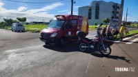 Siate socorre motociclista após colisão na Av. Garibaldi