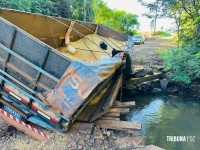 Ponte quebra e provoca acidente no interior de Marechal Cândido Rondon