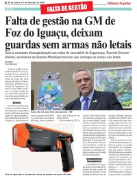 Falta de gestão na GM de Foz do Iguaçu, deixam guardas sem armas não letais