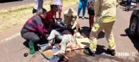 Motociclista fica gravemente ferido após colisão na Av. Javier Koelbel