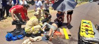 Motociclista fica gravemente ferido após colisão na Av. Javier Koelbel