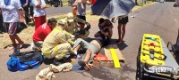 Motociclista fica gravemente ferido após colisão na Av. Javier Koelbel