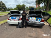 Policia Federal prende cinco pessoas em comboio de veículos transportando centenas de mercadorias descaminhadas