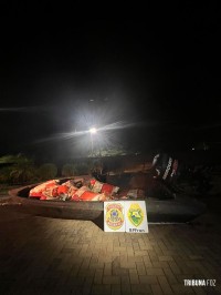 BPFRON e Polícia Federal apreendem embarcação carregada com 700 kg de agrotóxicos contrabandeados em Pato Bragado