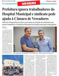 Prefeitura ignora trabalhadores do Hospital Municipal e sindicato pede ajuda à Câmara de Vereadores