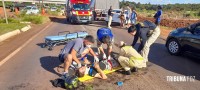 Motociclista argentino fica gravemente ferido após colisão na Av. das Cataratas