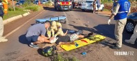 Motociclista argentino fica gravemente ferido após colisão na Av. das Cataratas