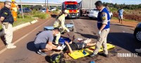 Motociclista argentino fica gravemente ferido após colisão na Av. das Cataratas