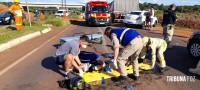 Motociclista argentino fica gravemente ferido após colisão na Av. das Cataratas