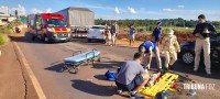 Motociclista argentino fica gravemente ferido após colisão na Av. das Cataratas