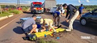 Motociclista argentino fica gravemente ferido após colisão na Av. das Cataratas