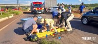 Motociclista argentino fica gravemente ferido após colisão na Av. das Cataratas