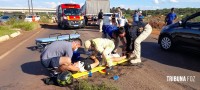 Motociclista argentino fica gravemente ferido após colisão na Av. das Cataratas