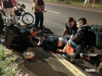 Motociclista é socorrido pelo Siate após queda na BR-277