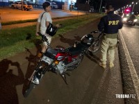 Motociclista é socorrido pelo Siate após queda na BR-277