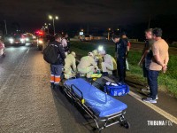 Motociclista é socorrido pelo Siate após queda na BR-277
