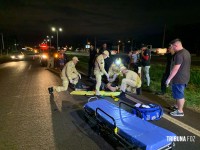 Motociclista é socorrido pelo Siate após queda na BR-277