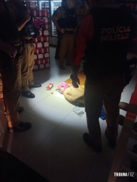 PM prende ladrão em flagrante que invadiu loja de conveniência de posto de gasolina durante a madrugada