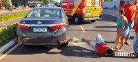 Ciclista trafega na contra mão da avenida e colide de frente com veículo na Av. General Meira