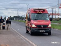 Siate socorre motociclista após colisão entre carro e carreta na BR-277