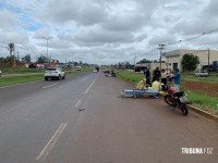 Siate socorre motociclista após colisão entre carro e carreta na BR-277