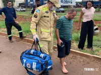 Siate socorre motociclista após colisão entre carro e carreta na BR-277