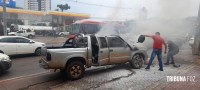 Bombeiros intervém em incêndio veicular no Boicy