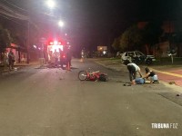 Siate socorre três vitimas graves após colisão entre duas motos na Av. Gramado