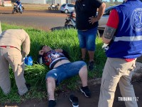 Siate socorre motociclista após colisão no trevo da Icavel