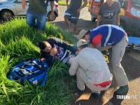 Siate socorre motociclista após colisão no trevo da Icavel